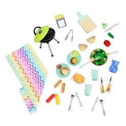 Our Generation Picnic Table Set with Play Food Accessories for 18" Dolls - Pink -Little Doll World Shop unnamed file 673