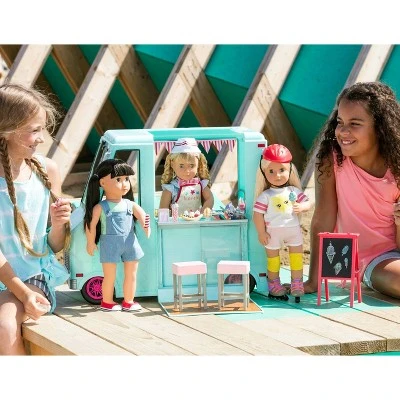 Our Generation Sweet Stop Ice Cream Truck with Electronics for 18" Dolls - Light Blue 3 Our Generation Sweet Stop Ice Cream Truck with Electronics for 18" Dolls - Light Blue