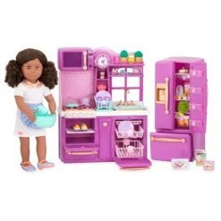 Our Generation Kitchen Accessory with Play Food for 18" Dolls - Gourmet Kitchen Playset - Lilac -Little Doll World Shop unnamed file 687