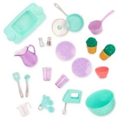 Our Generation Kitchen Accessory with Play Food for 18" Dolls - Gourmet Kitchen Playset - Lilac -Little Doll World Shop unnamed file 688
