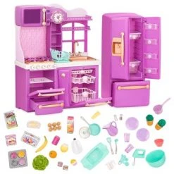 Our Generation Kitchen Accessory with Play Food for 18" Dolls - Gourmet Kitchen Playset - Lilac -Little Doll World Shop unnamed file 690