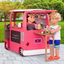 Our Generation Grill to Go Food Truck Playset with Electronics for 18" Dolls - Pink