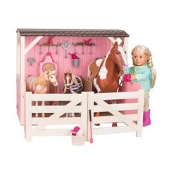 Our Generation Horse Barn Playset for 18" Dolls - Saddle Up Stables - Pink -Little Doll World Shop unnamed file 755