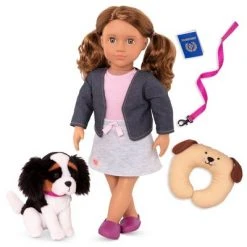 Our Generation 18" Doll & Pet Travel Set - Maddie with Plush Dog