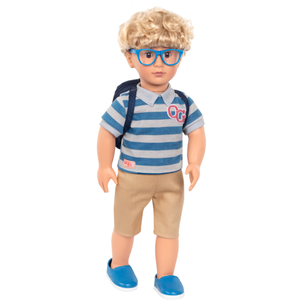 Little Doll World Shop -Little Doll World Shop BD31313 18 inch school boy doll Leo blonde hair 600x600 1